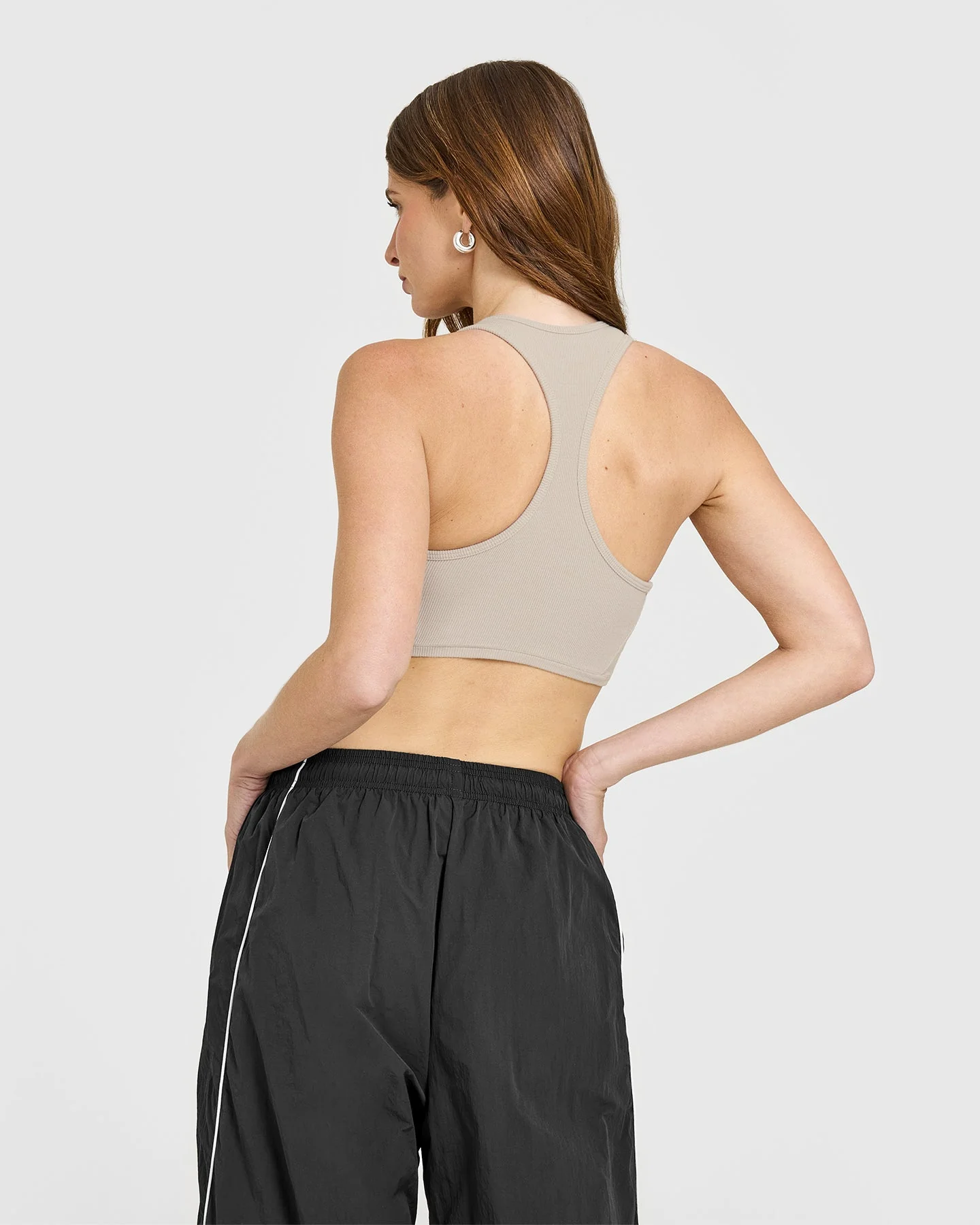 Mellow™ Rib Square Neck Bra | Cloud Grey