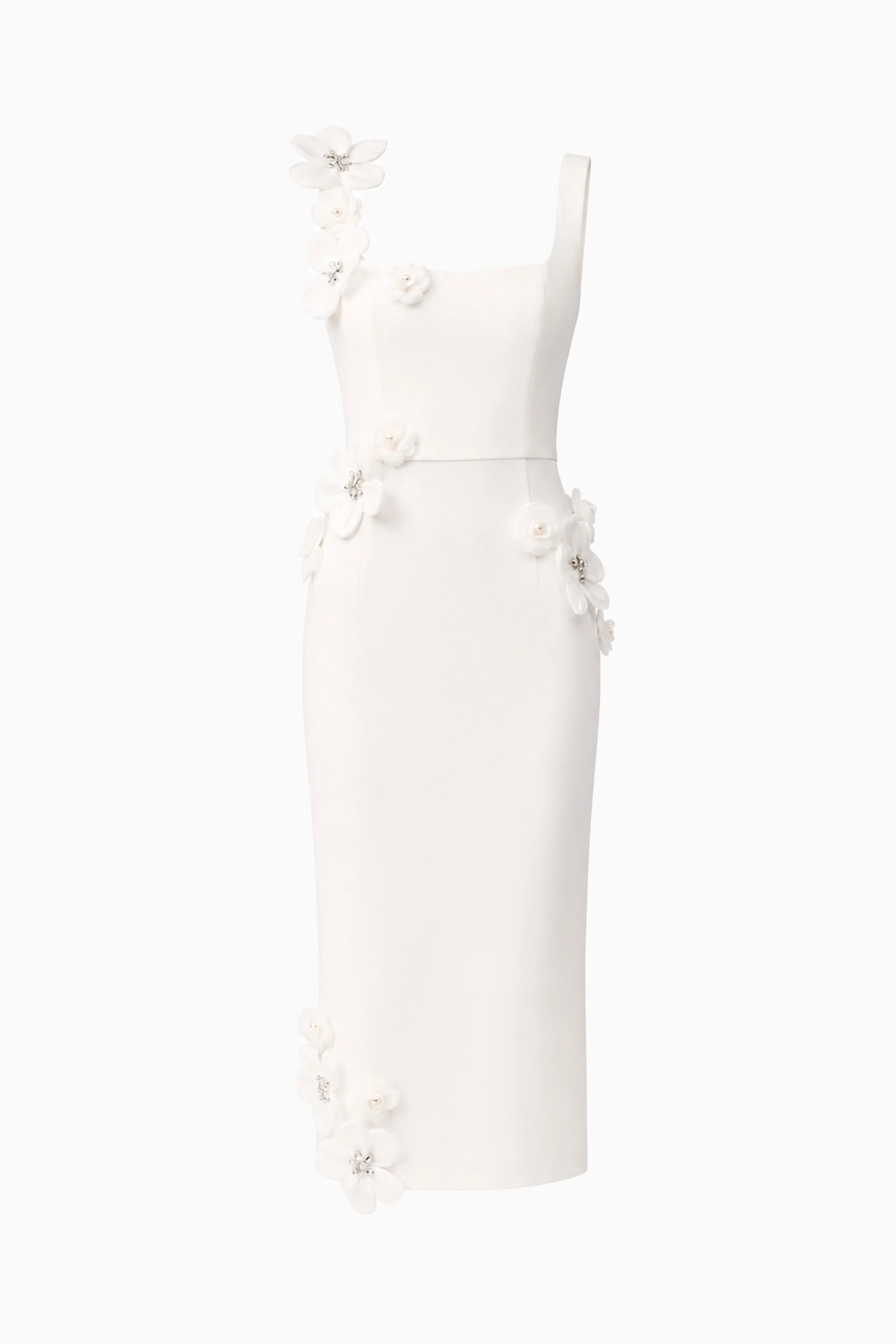 Chantelle 3D Midi Dress in White