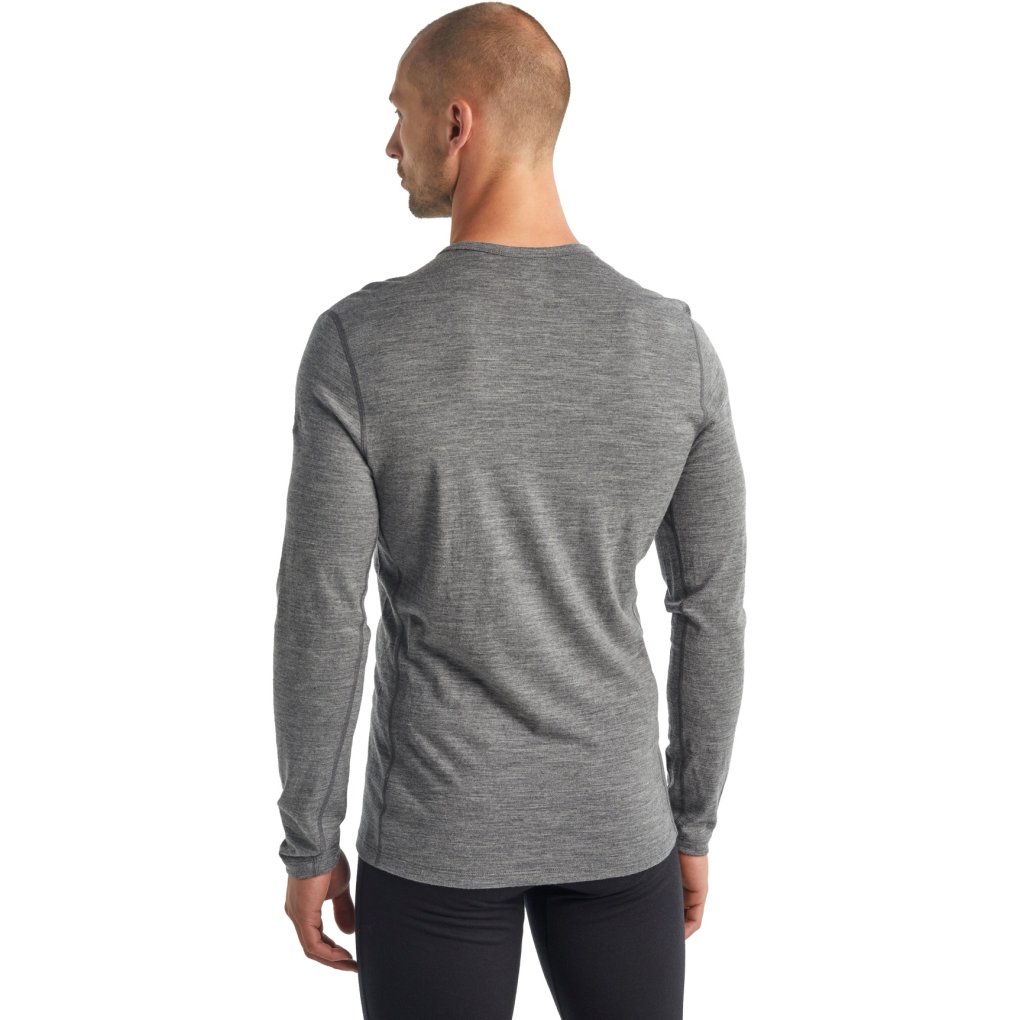 Icebreaker Merino 200 Oasis Long Sleeve Crewe Thermal Top Men - Gritstone Hthr