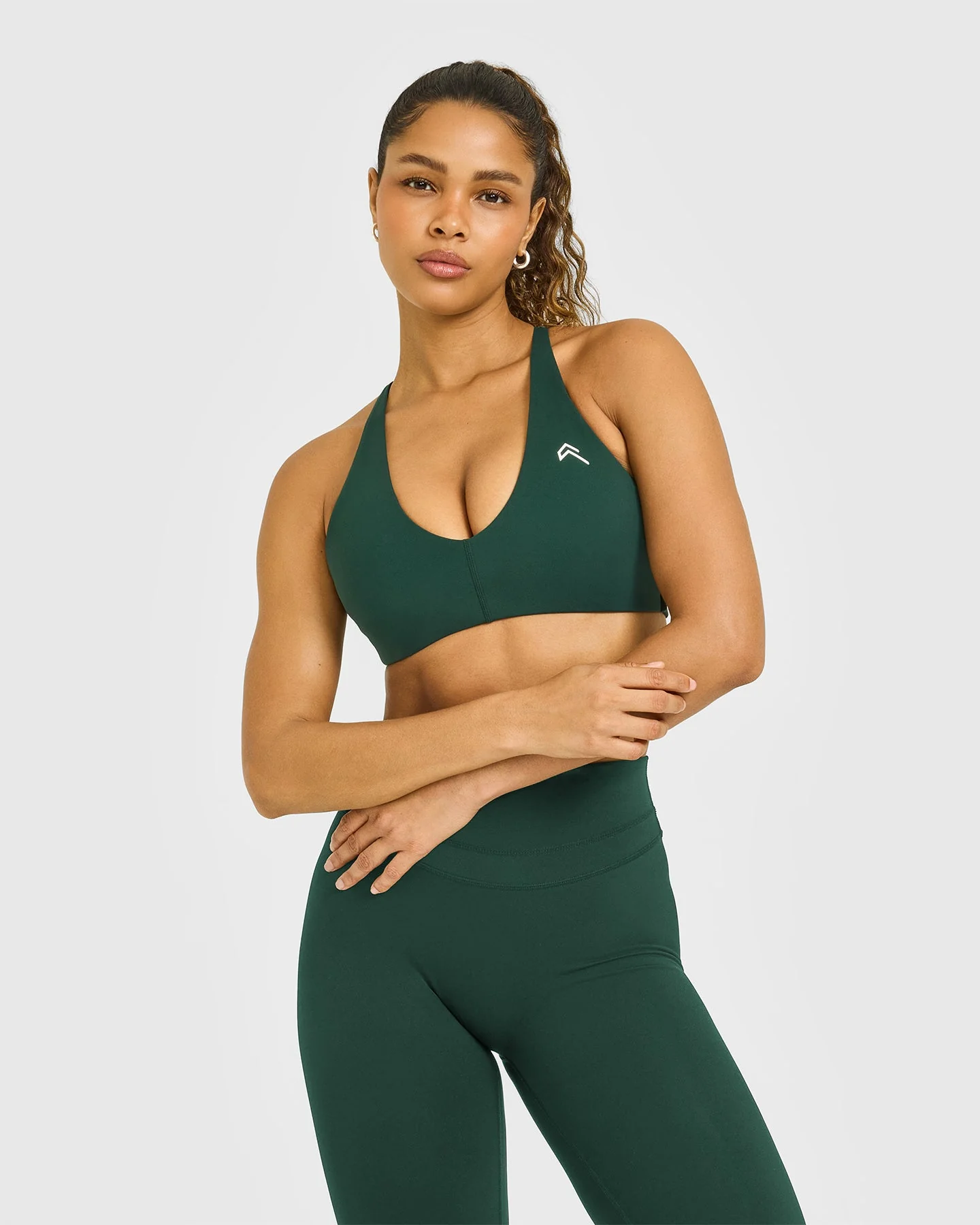 UnifiedMove™ Micro Bralette White Logo | Racing Green