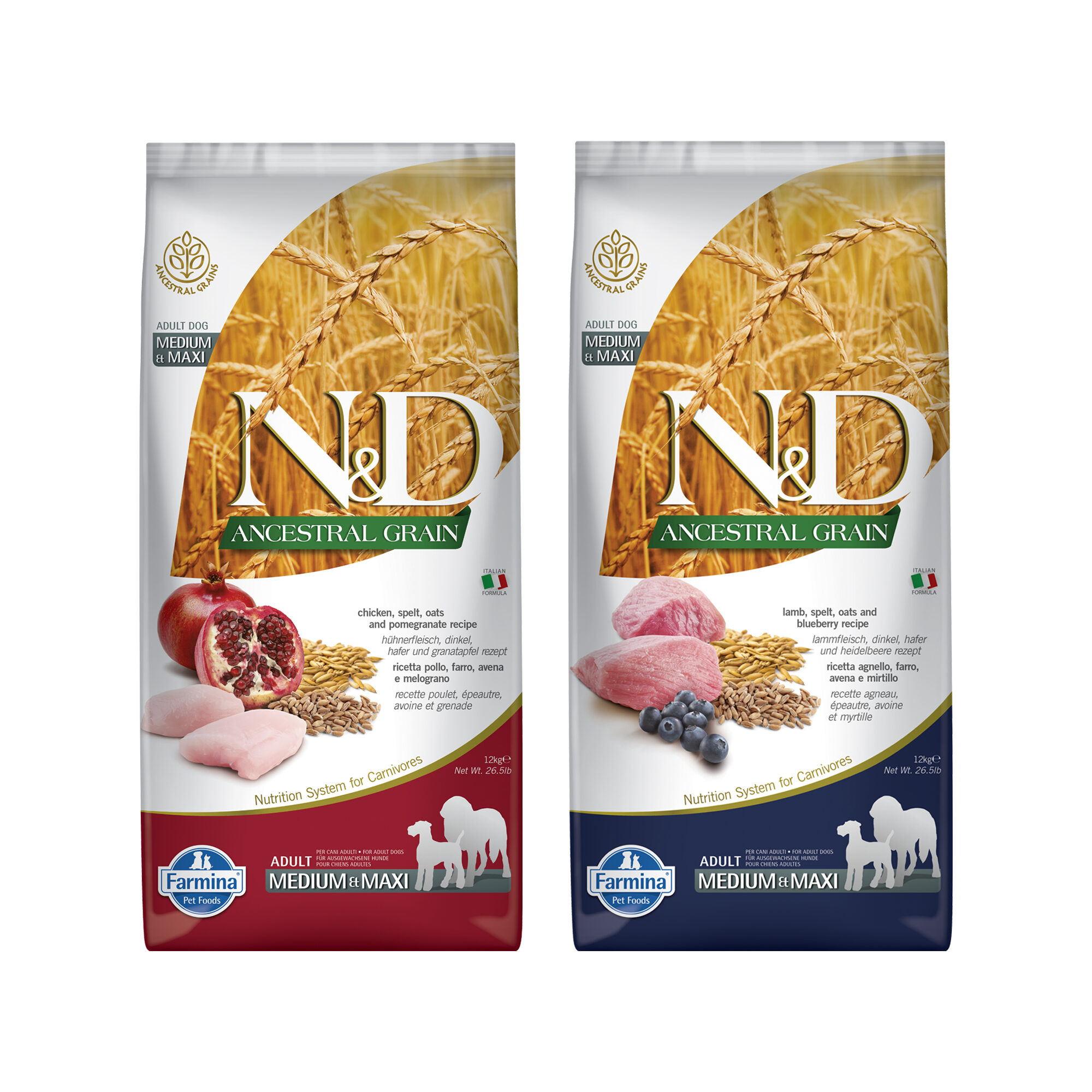 Farmina N&D Ancestral Grain Adult Dog Medium & Maxi - Chicken - 12 kg