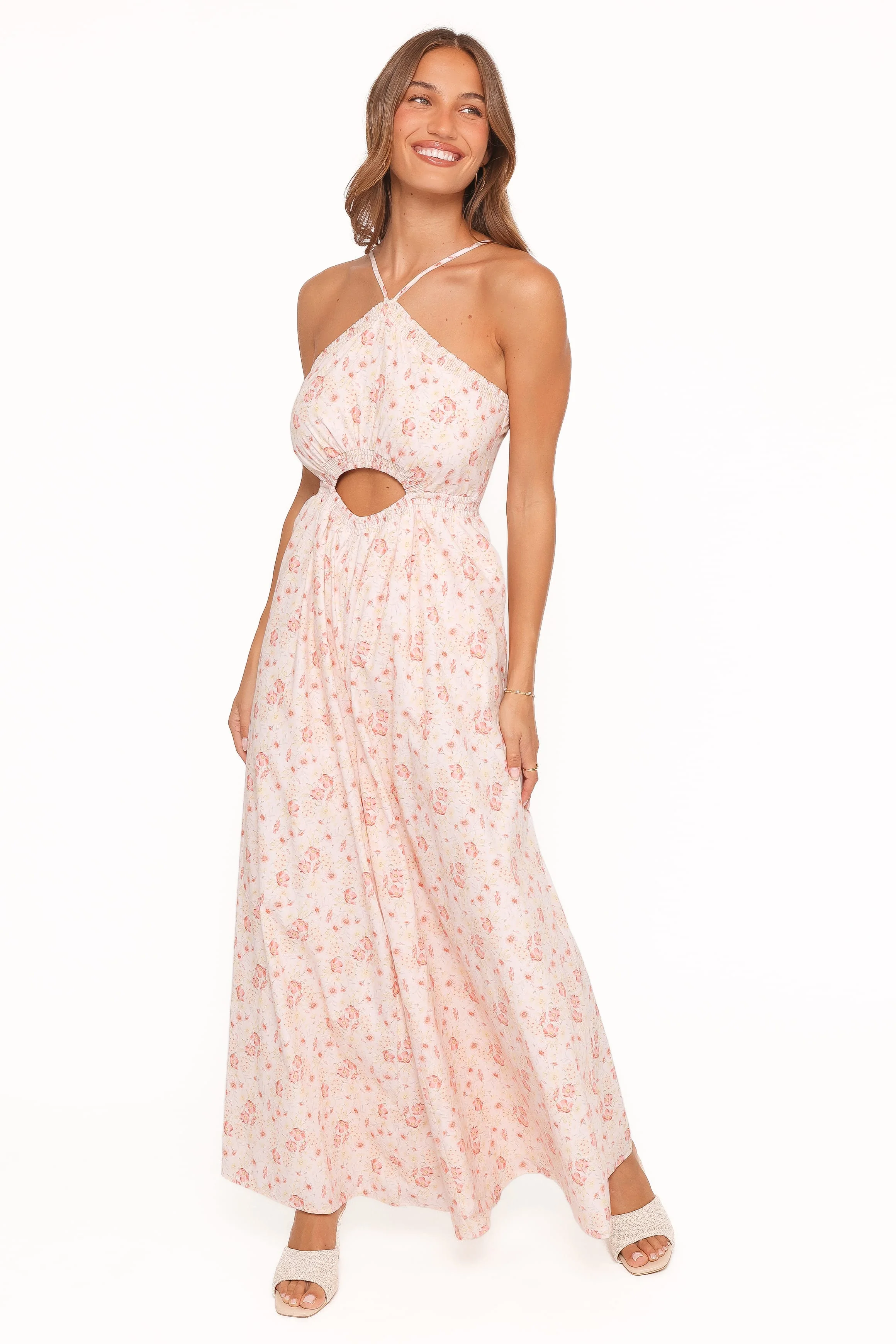 Madeira Jumpsuit - Peach Ditsy Floral