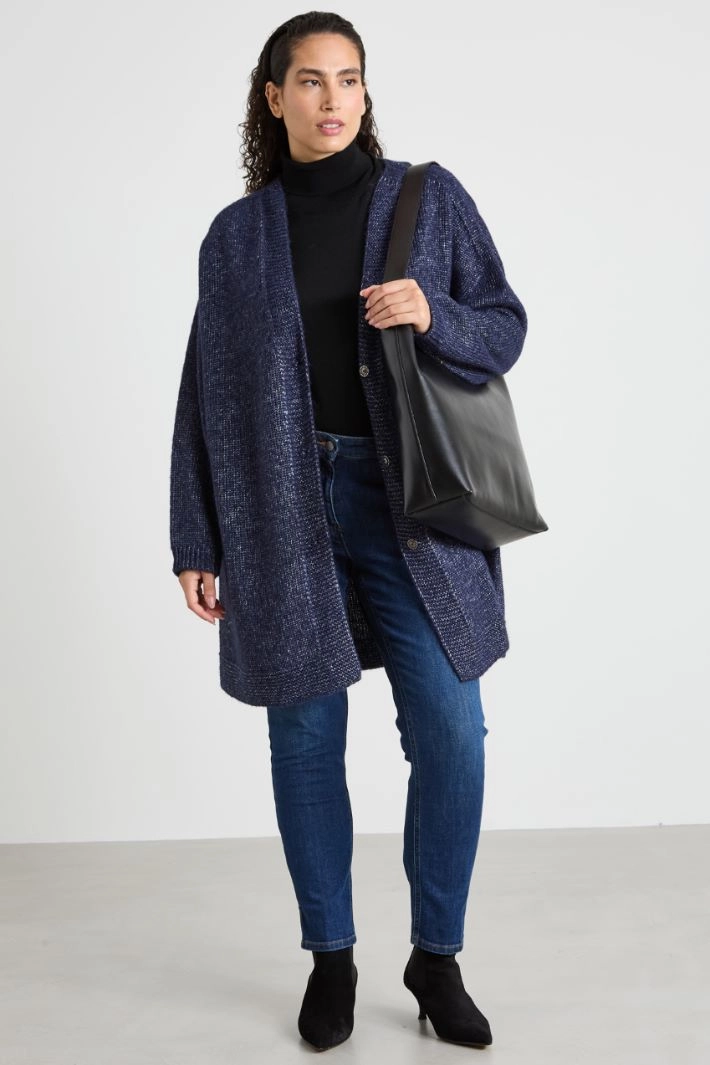 V-neck cardigan - BLUE