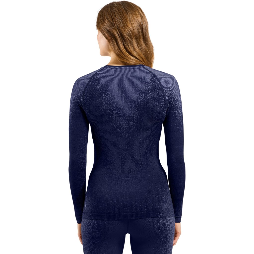 Odlo POW Blackcomb Crew Long-Sleeve Base Layer Top Women - skipper blue