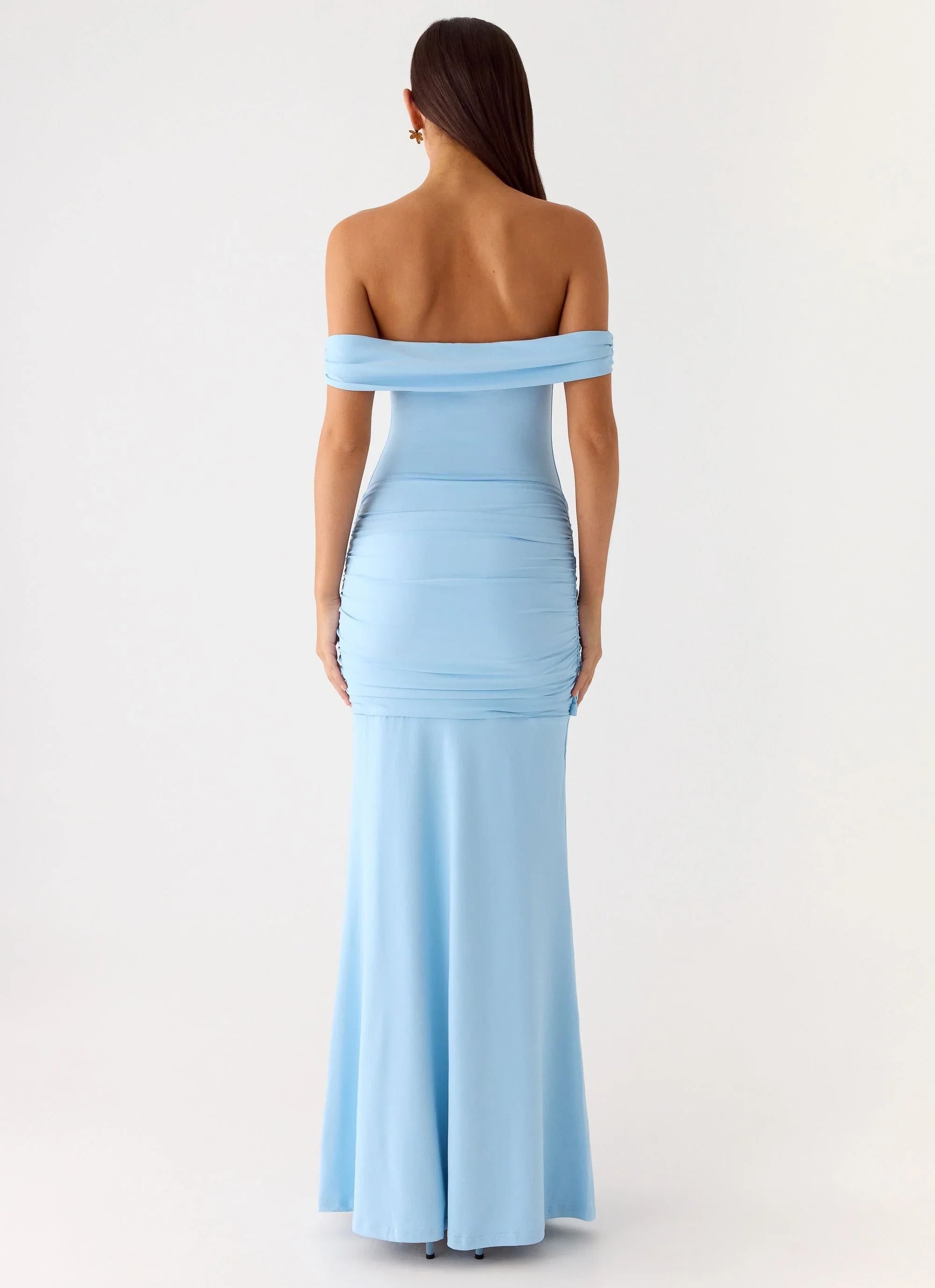 Vee Bardot Maxi Dress - Blue