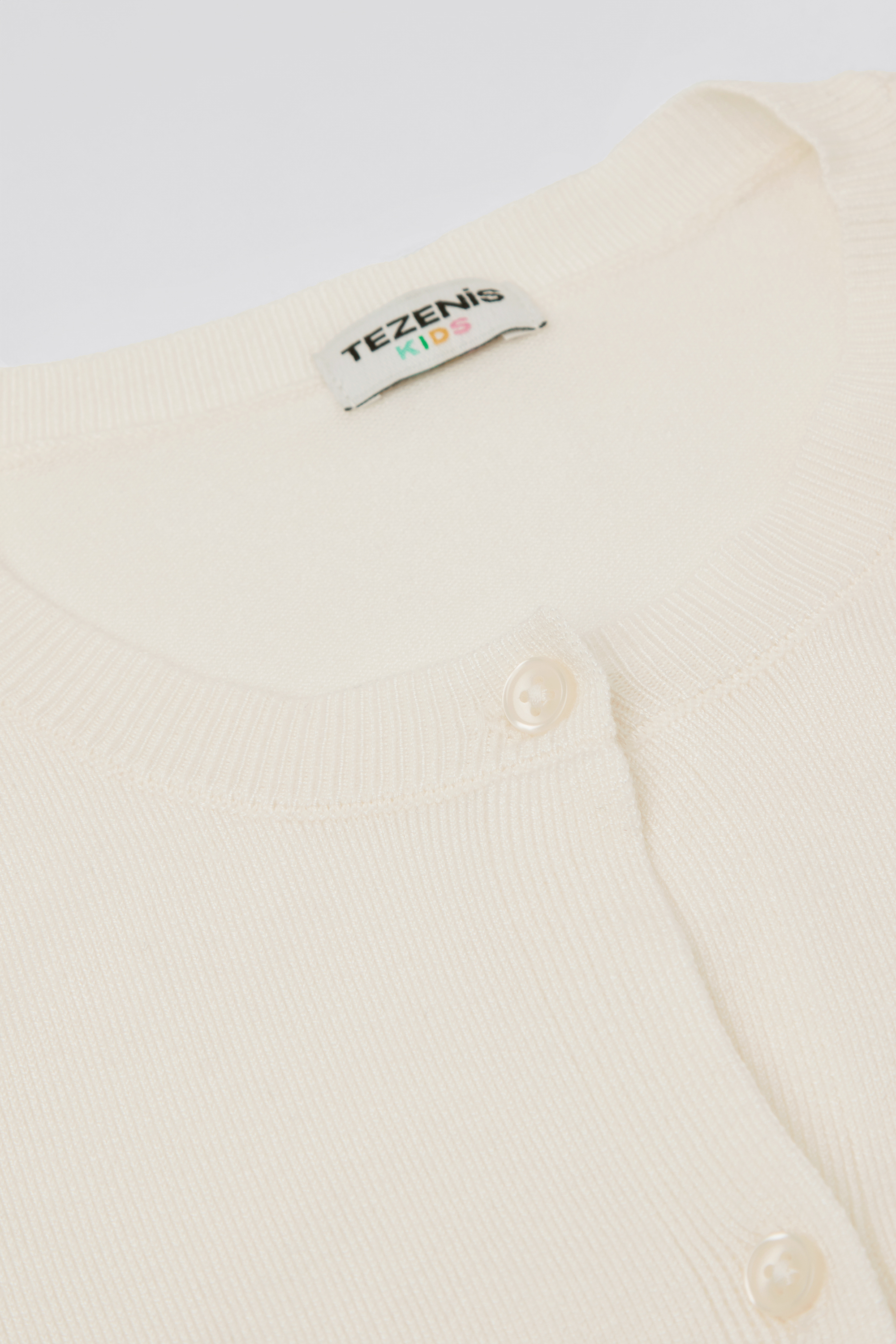 Girls’ Round Neck Cardigan with Buttons