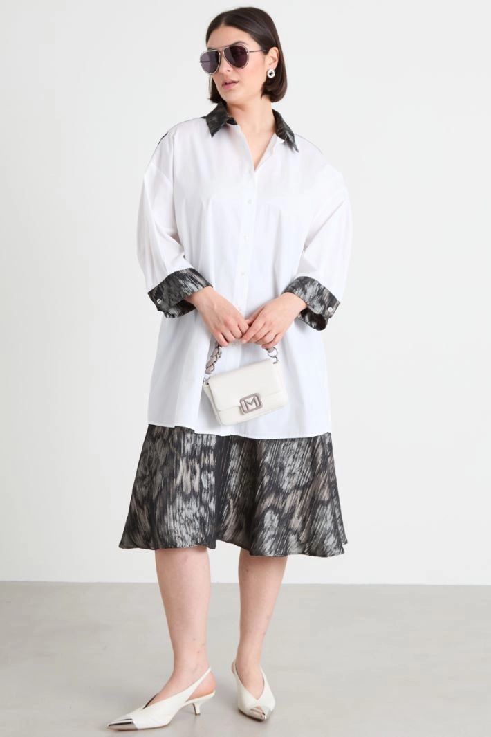 Cotton poplin shirt - WHITE