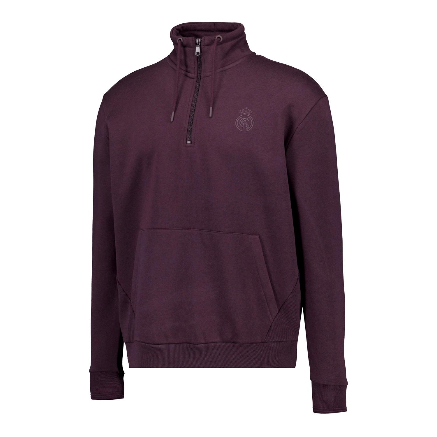 Mens Plum Noir 1/4 Zip Sweat  Plum