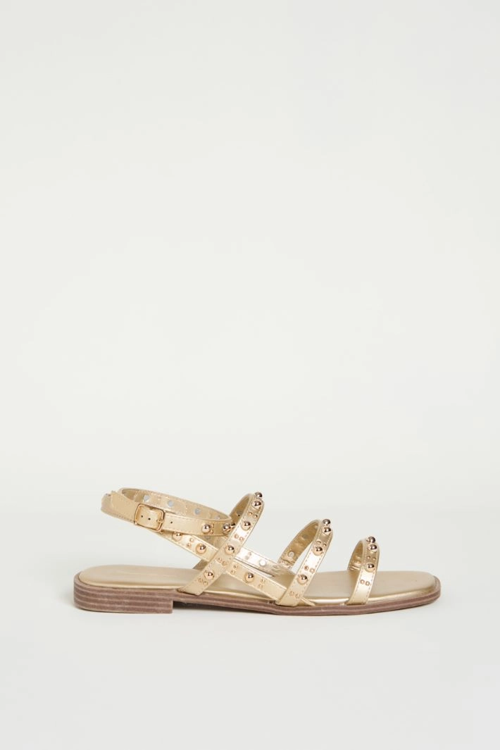 Strappy studded sandals - GOLD