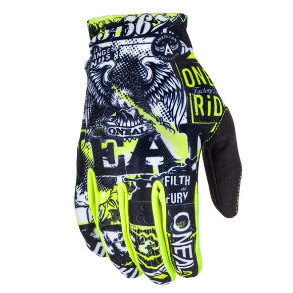 O'Neal MATRIX YOUTH- ATTACK cross gloves - BLACK NEON YELLOW - Black / YellowRef: OL1428