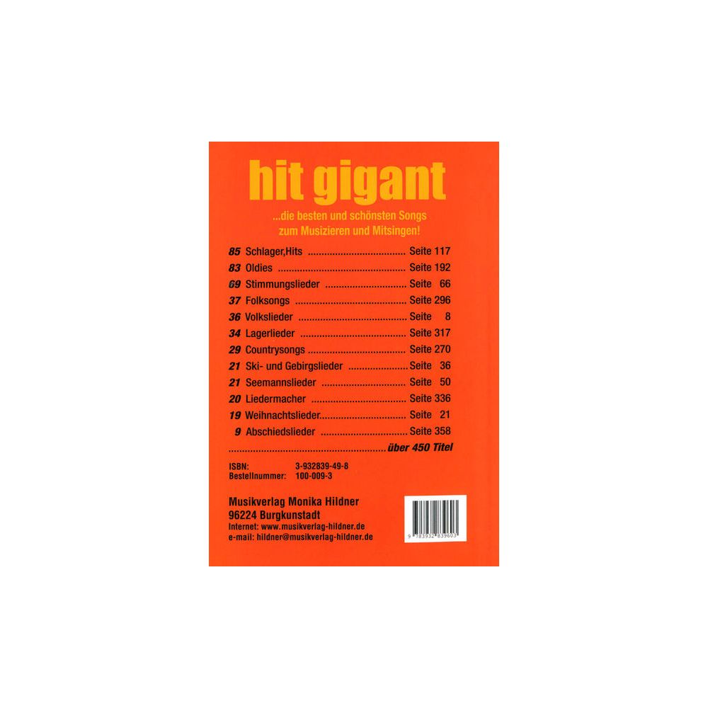 Musikverlag Hildner Hit Gigant – Thomann Ireland