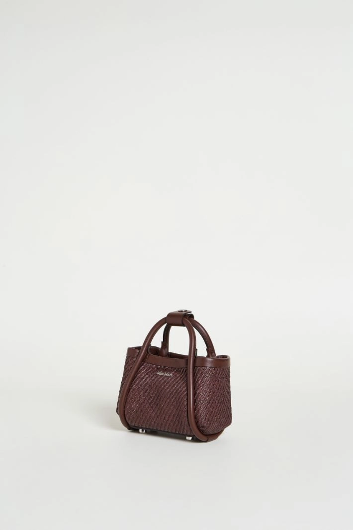 Raffia-effect mini bag - BROWN