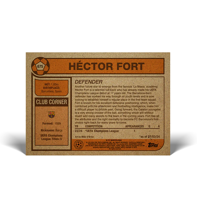 Topps UK - UCC Living Set Card #675 - Héctor Fort