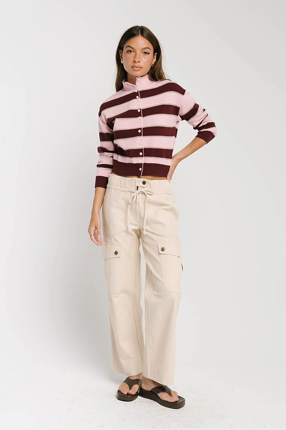 Kirsty Straight Leg Pants in Bone