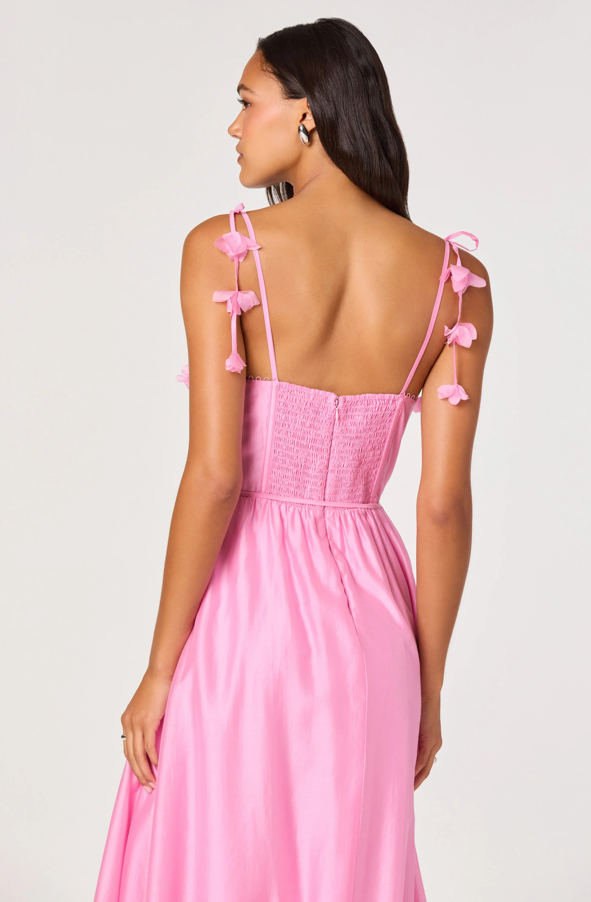 Halcyon 3D Flower Appliqué Midi Dress
