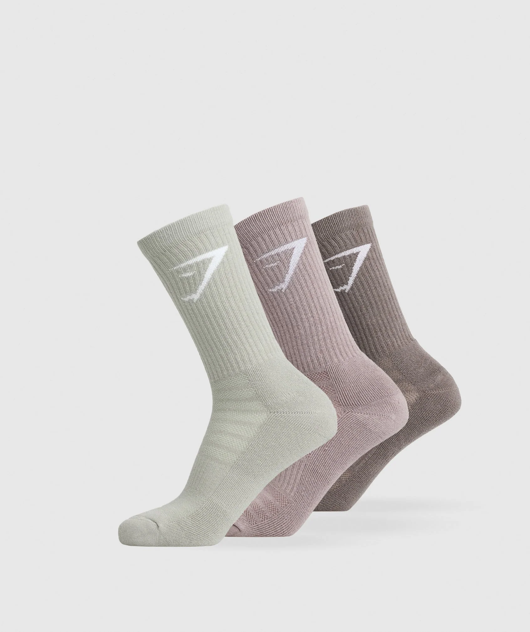 Crew Socks 3pk Camo Brown/Washed Mauve/Stone Grey