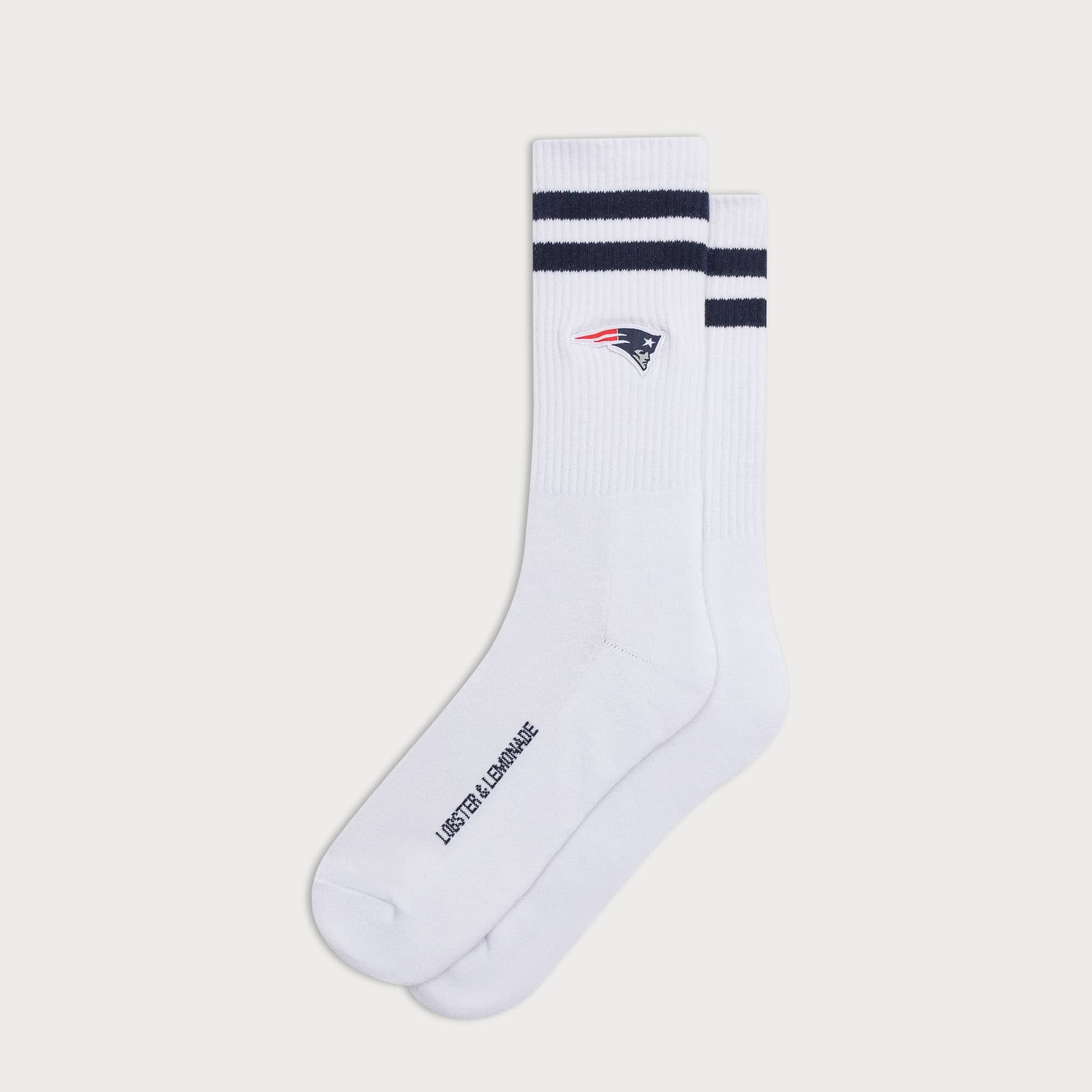 New England Patriots L&L '90 Classics NFL Crew Socks White