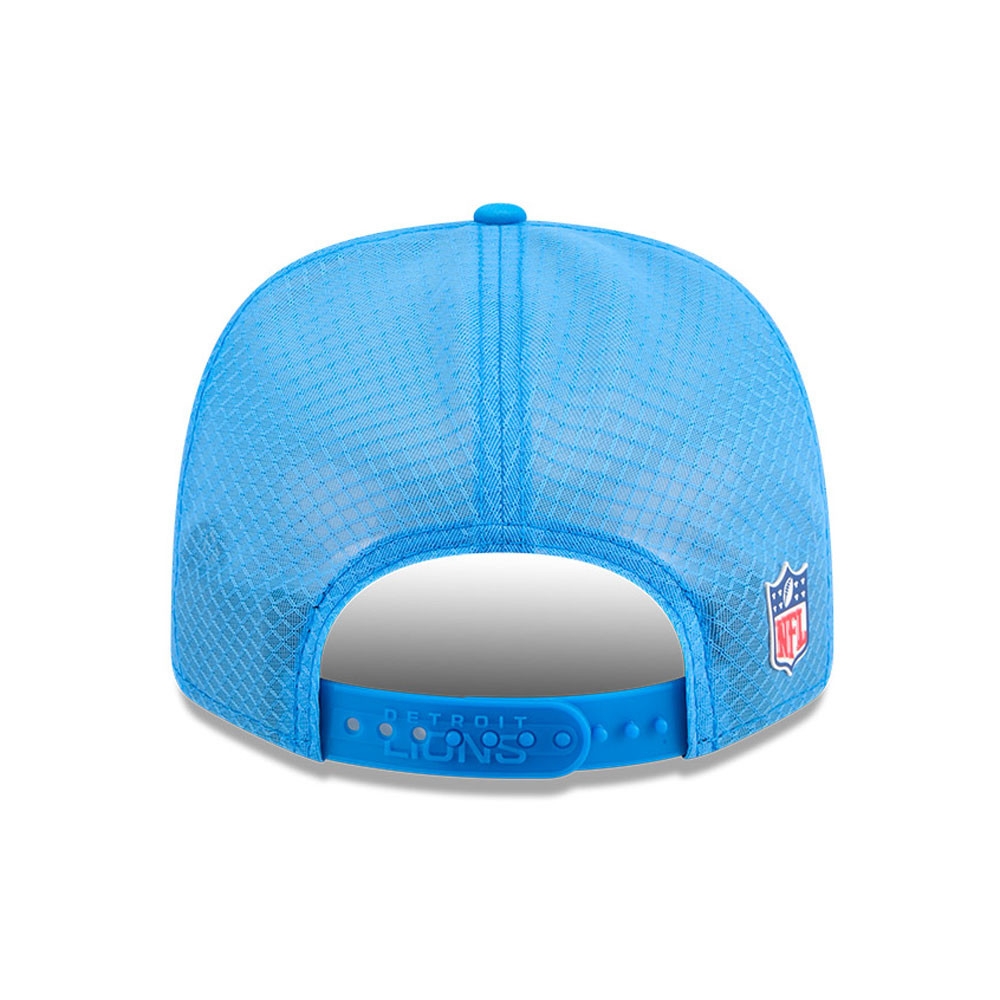 Detroit Lions 2025 NFL On-Field Sideline 9SEVENTY Trucker Snapback Cap Blue