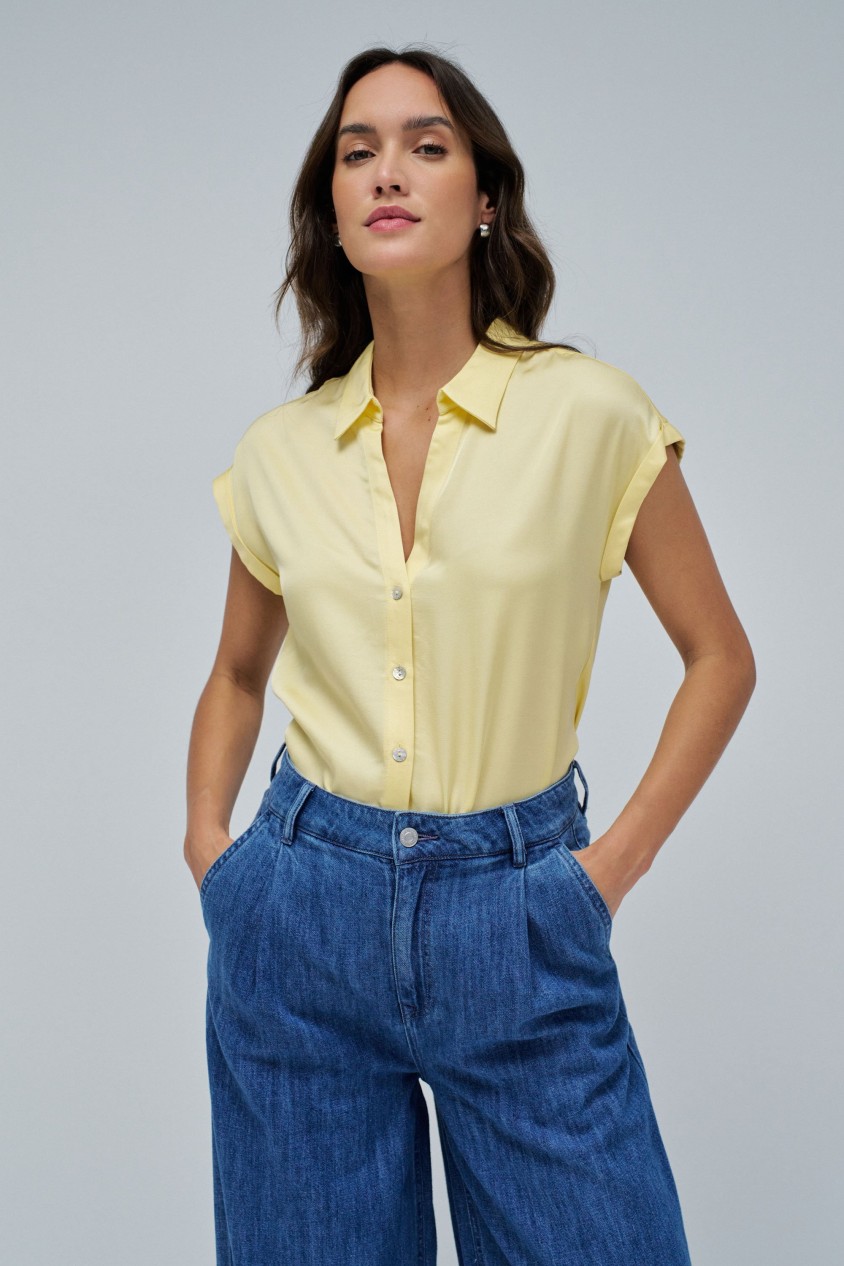 PLAIN FLUID BLOUSE
