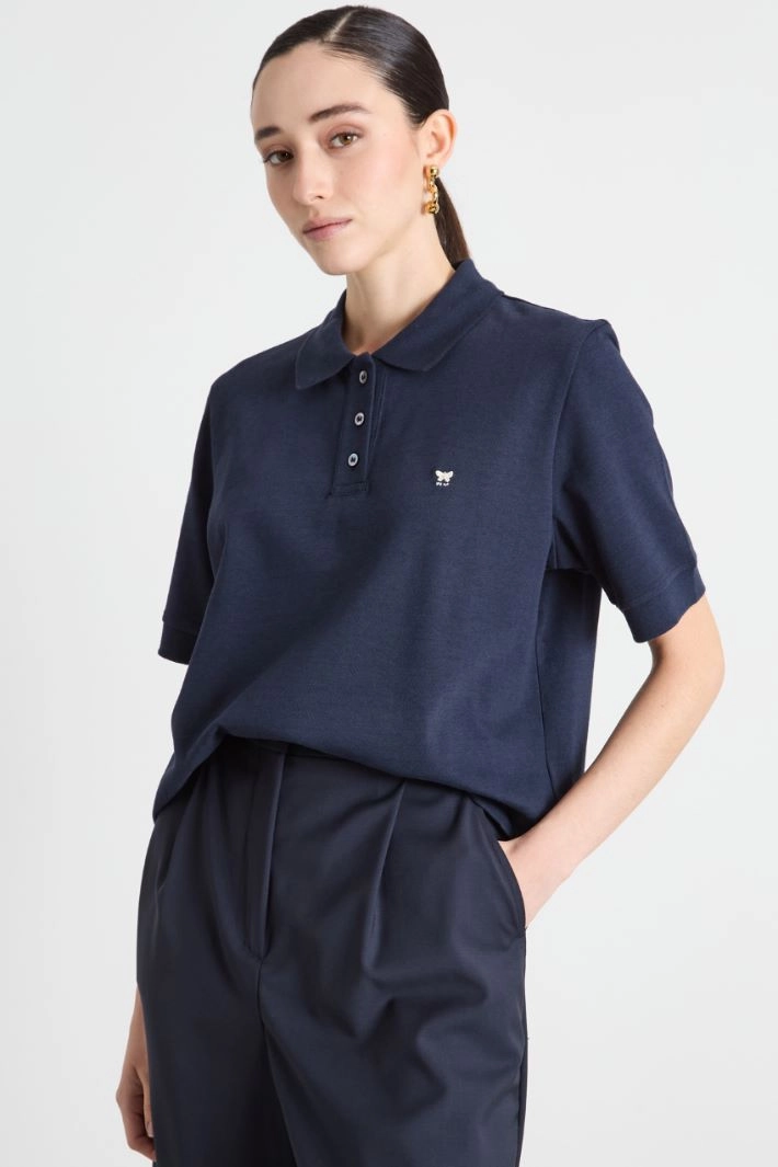 Jersey polo shirt - BLUE
