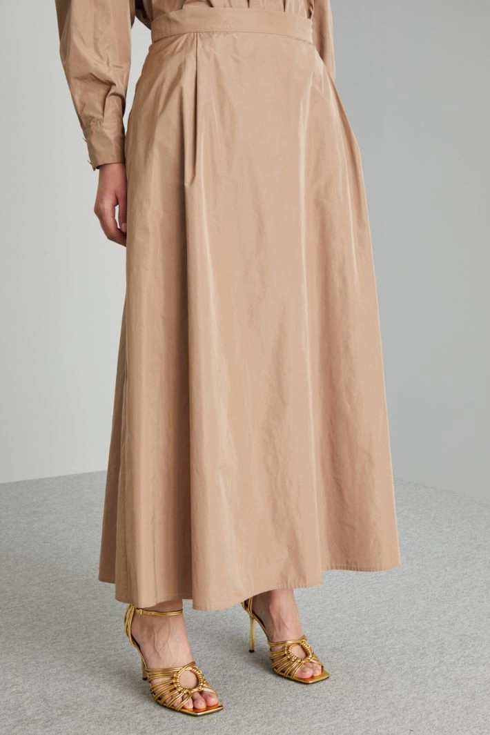 Flared taffeta skirt - SAND