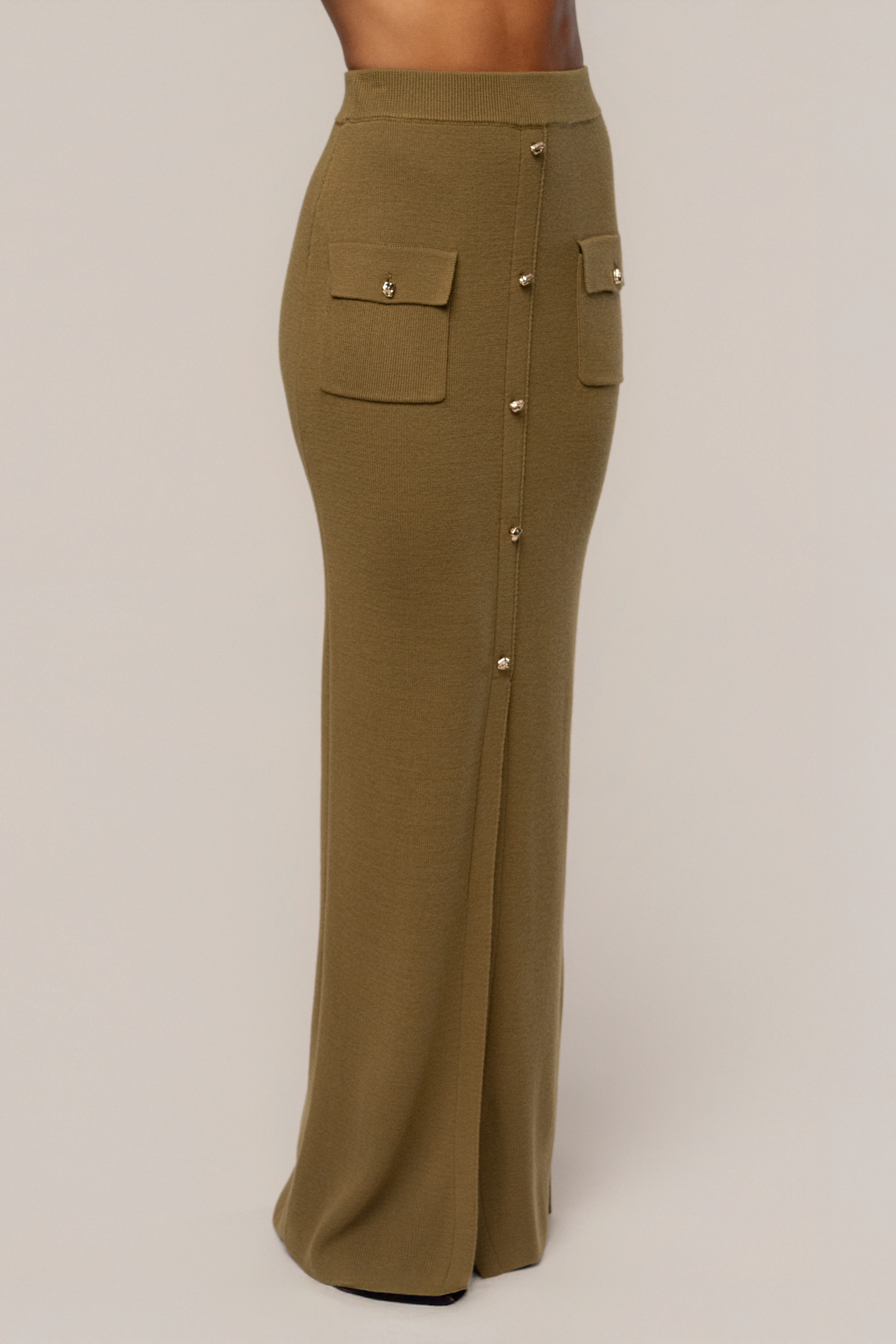Olive Fall Bliss Maxi Skirt