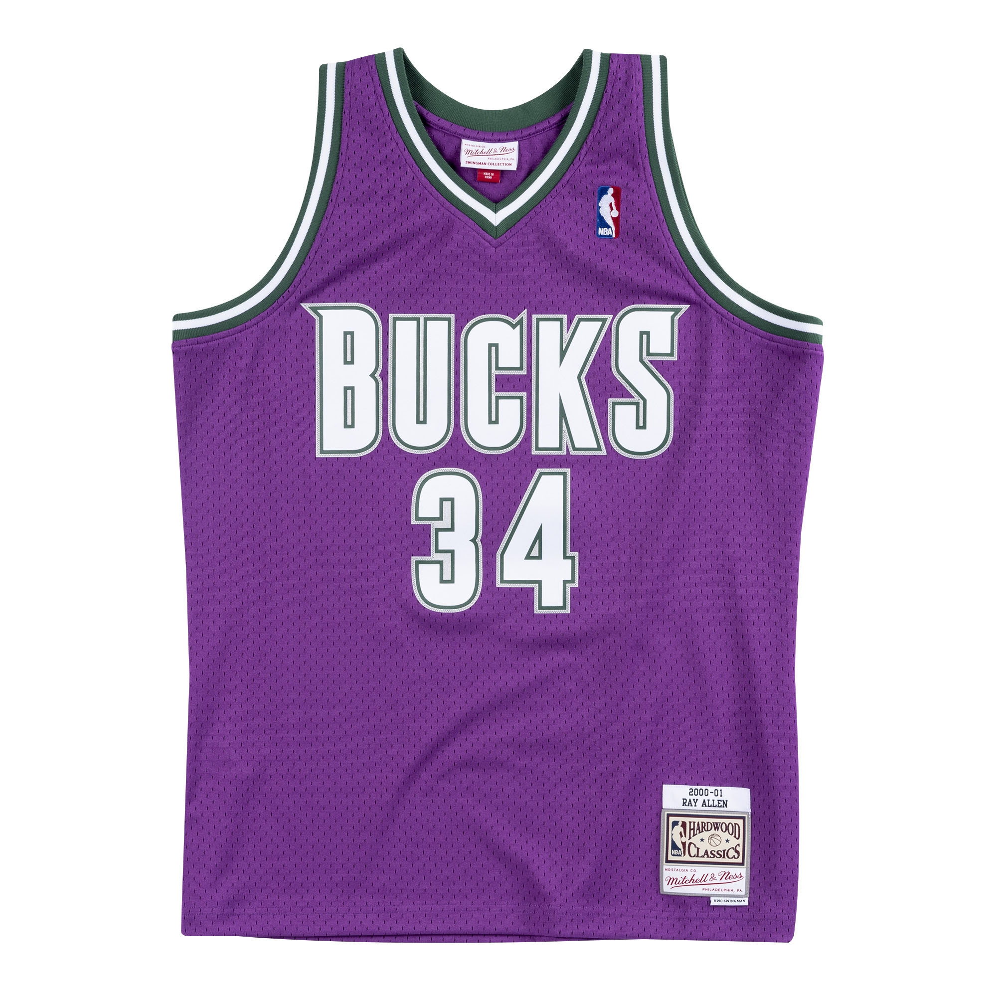 Ray Allen #34 Milwaukee Bucks 2000-01 Mitchell & Ness Swingman NBA Jersey Purple