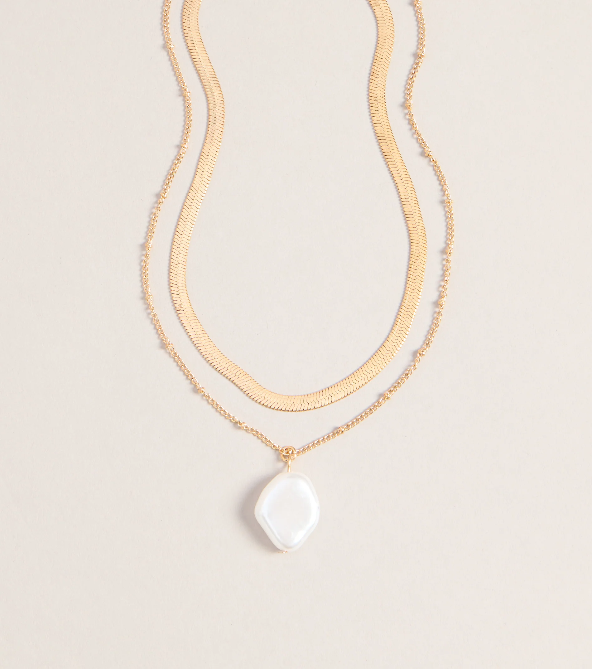 Perfectly Styled Pearl Charm Layered Necklace
