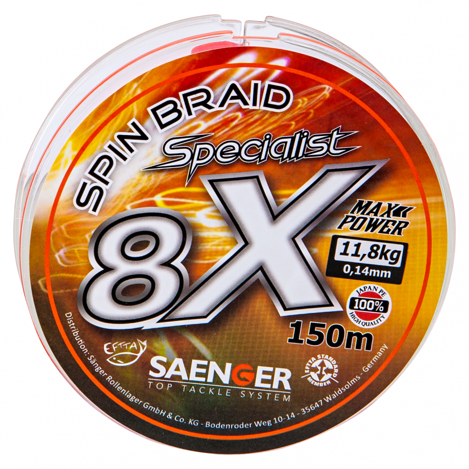 Sänger Fishing line Spin Braid Specialist 8x (fluo\/orange)