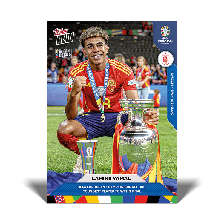 Lamine Yamal - UEFA European Championship Record: Youngest player to win the final - EURO 2024 TOPPS NOW® Card 66