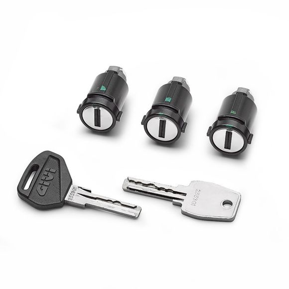 Givi luggage barrel Lot of 3 smart Security Lock + Obkev / Obkevs Universal safety keyRef: Gi2289 / Slr103
