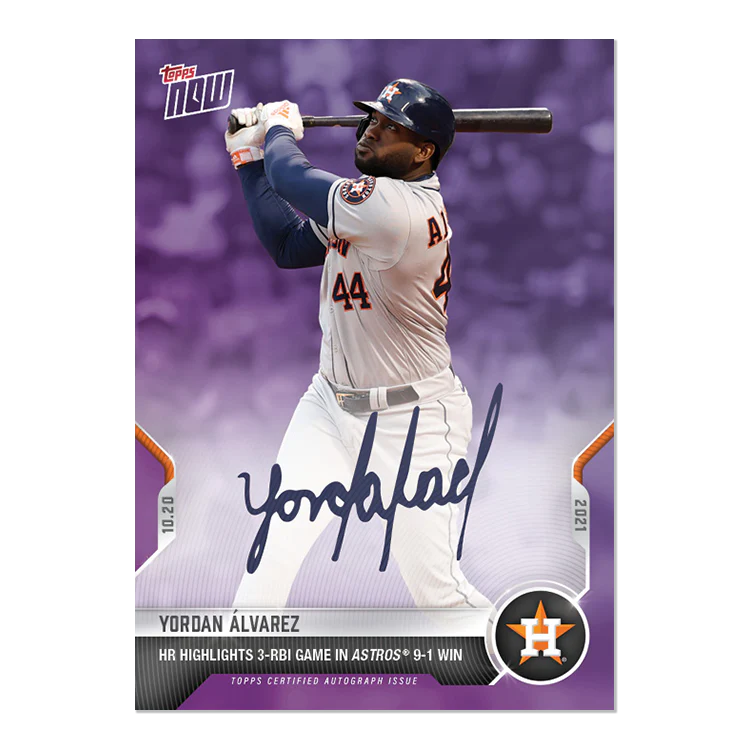 On-Card Auto # to 25 - Yordan Álvarez - 2021 MLB TOPPS NOW® Card 994C