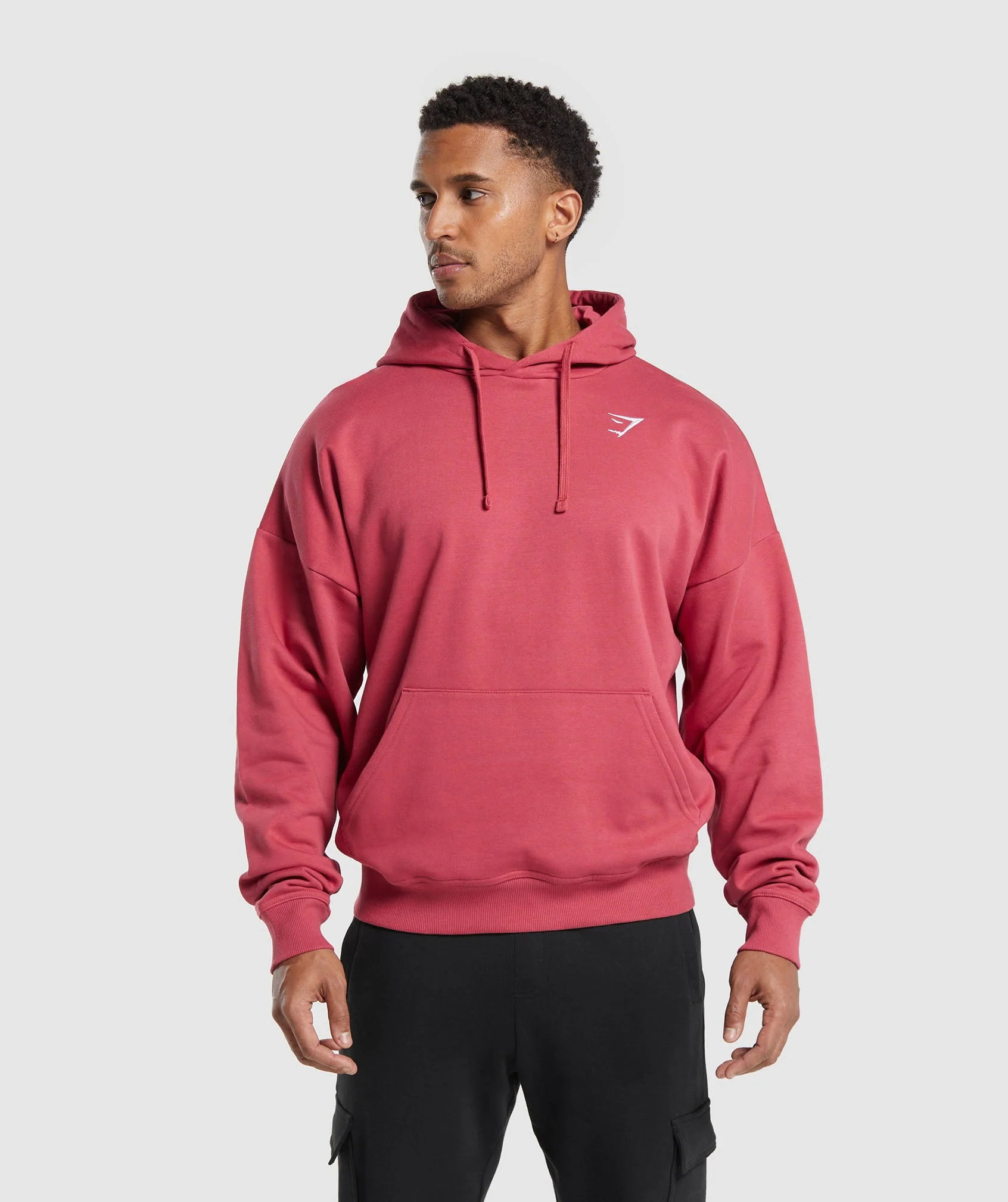 Crest Oversized Hoodie Vintage Pink