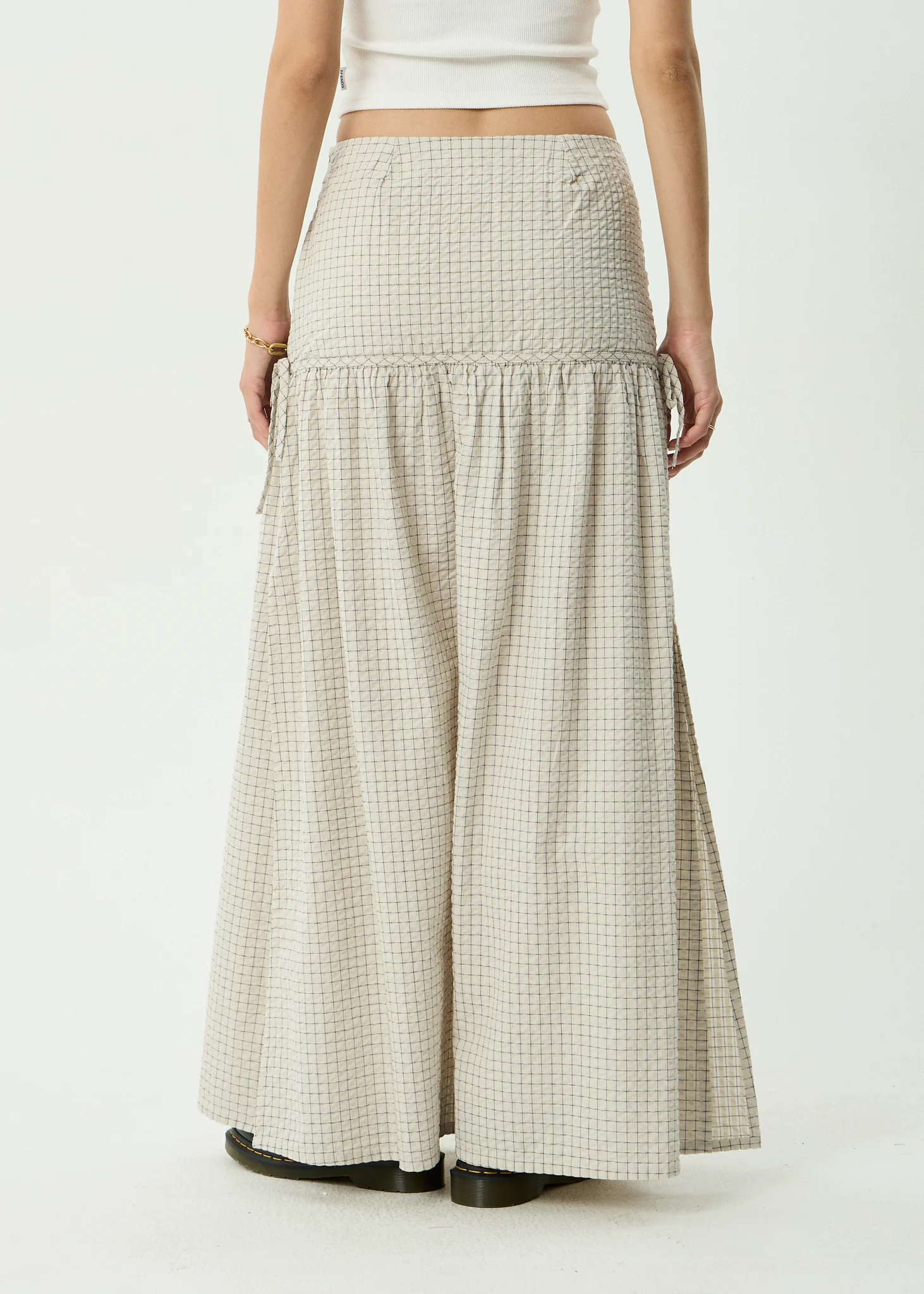 AFENDS Womens Nadia - Maxi Skirt - Reverb Moonbeam Check