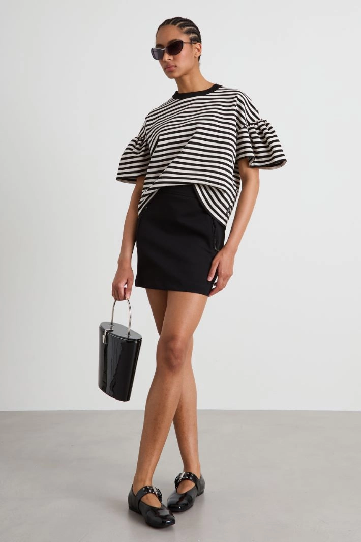 Jersey mini skirt - BLACK