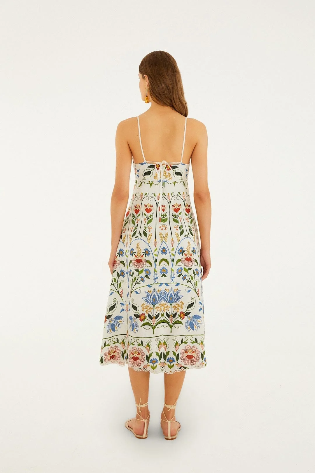 Off-White Stitched Garden Midi Dress