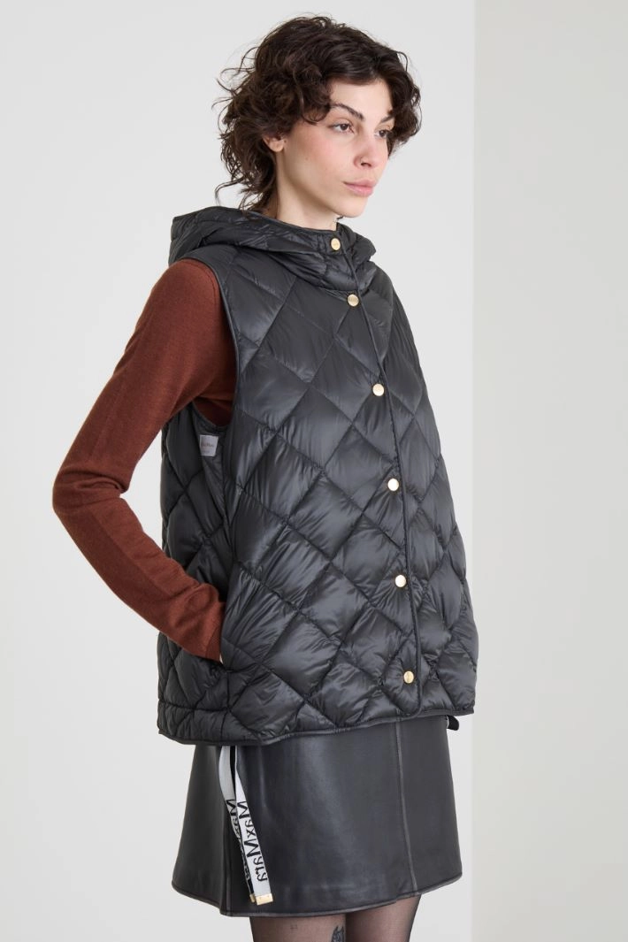 Padded vest with diamond pattern - ANTHRACITE