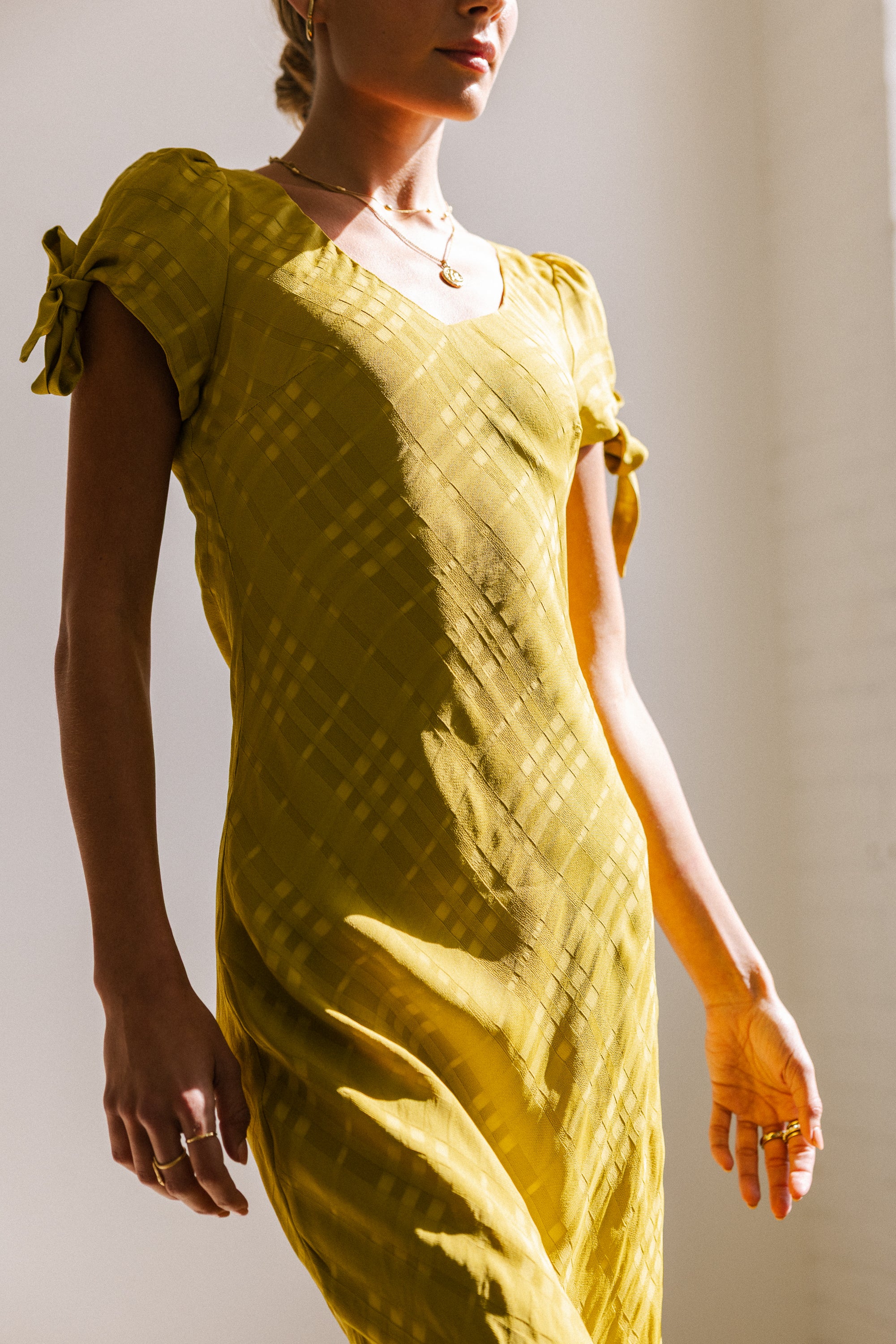 Kimmie Maxi Dress in Chartreuse