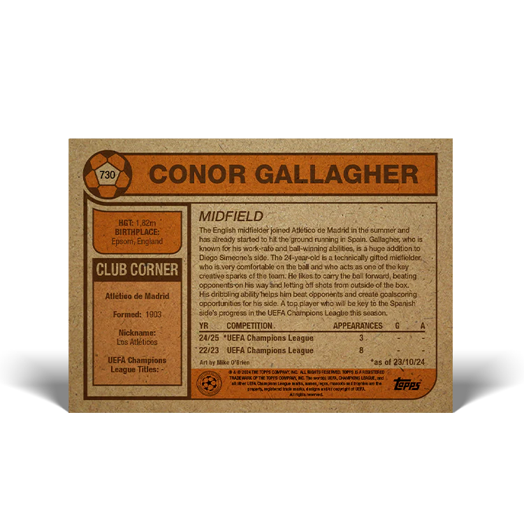 UCC Living Set Card 730 - Conor Gallagher