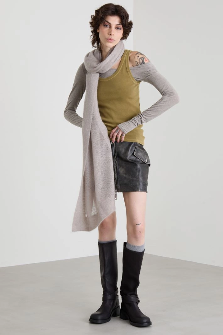 Wool blend jersey sweater - GREY