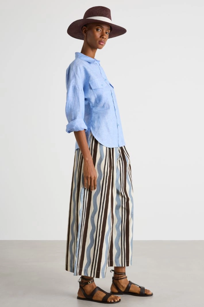 Linen utility shirt - LIGHT BLUE