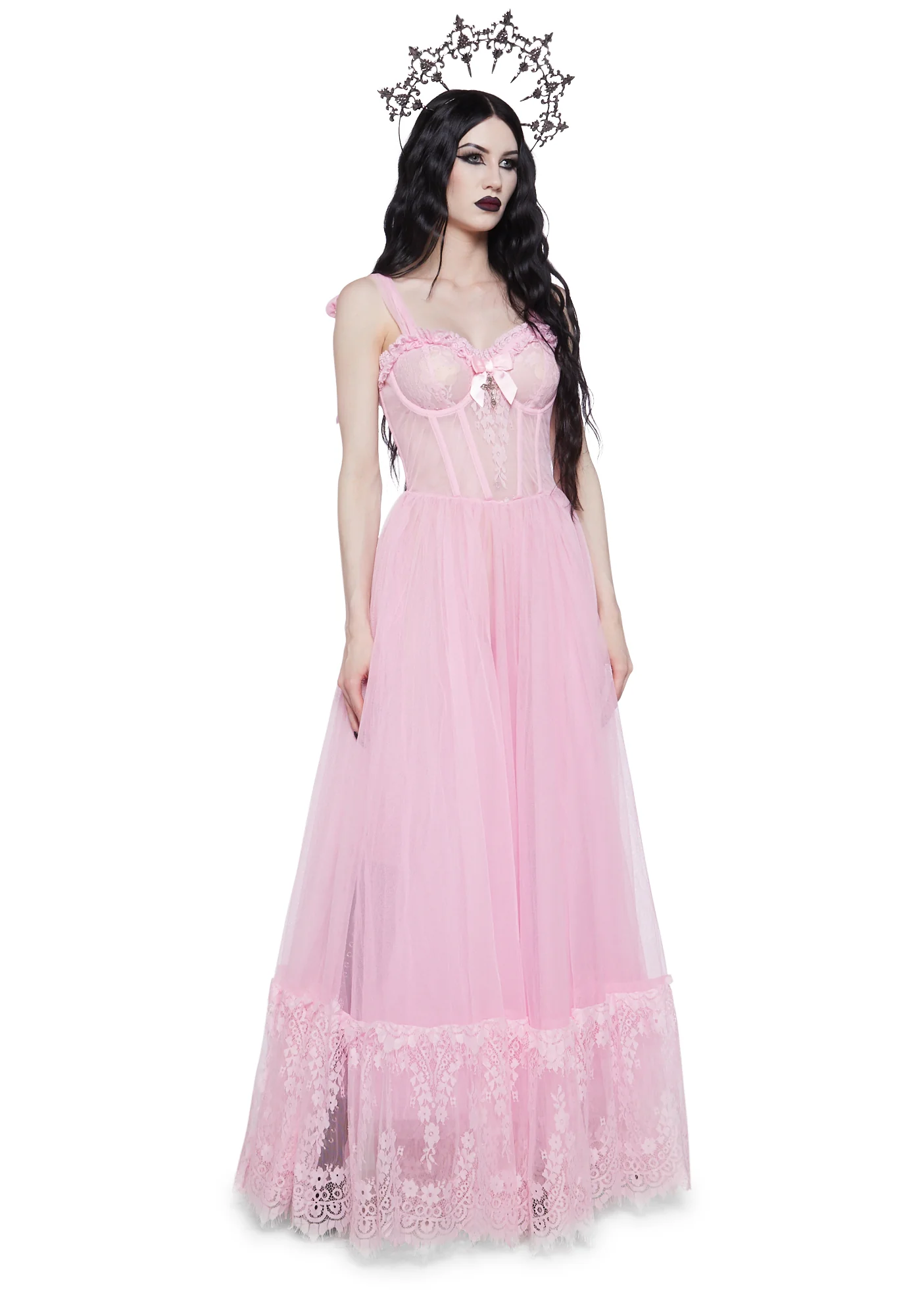 Dance With Death Sleeveless Maxi Dress - Pink