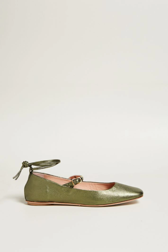 Ballerinas with details - GREEN