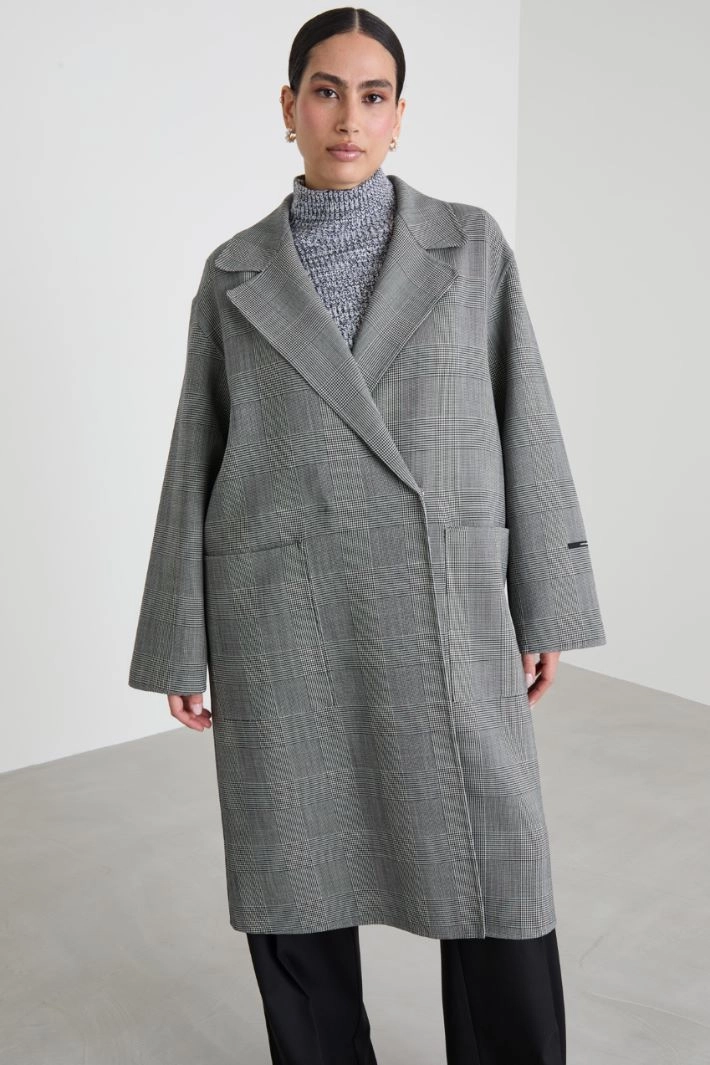 Double wool batavia coat - GREY