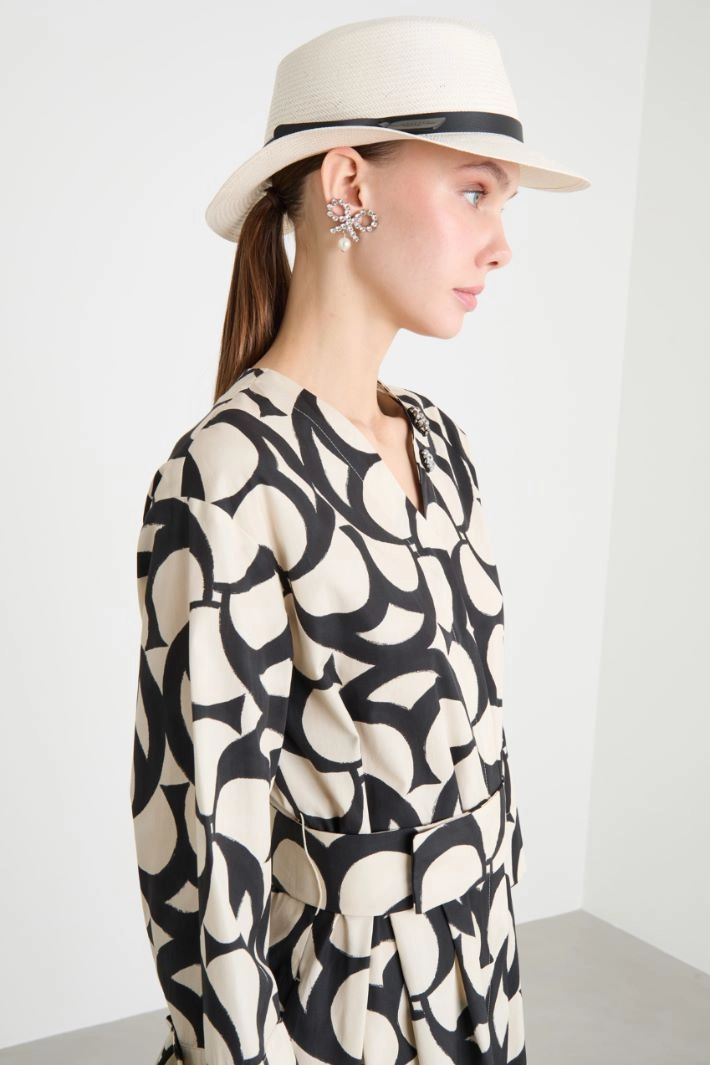 Straw Hat - WHITE BLACK