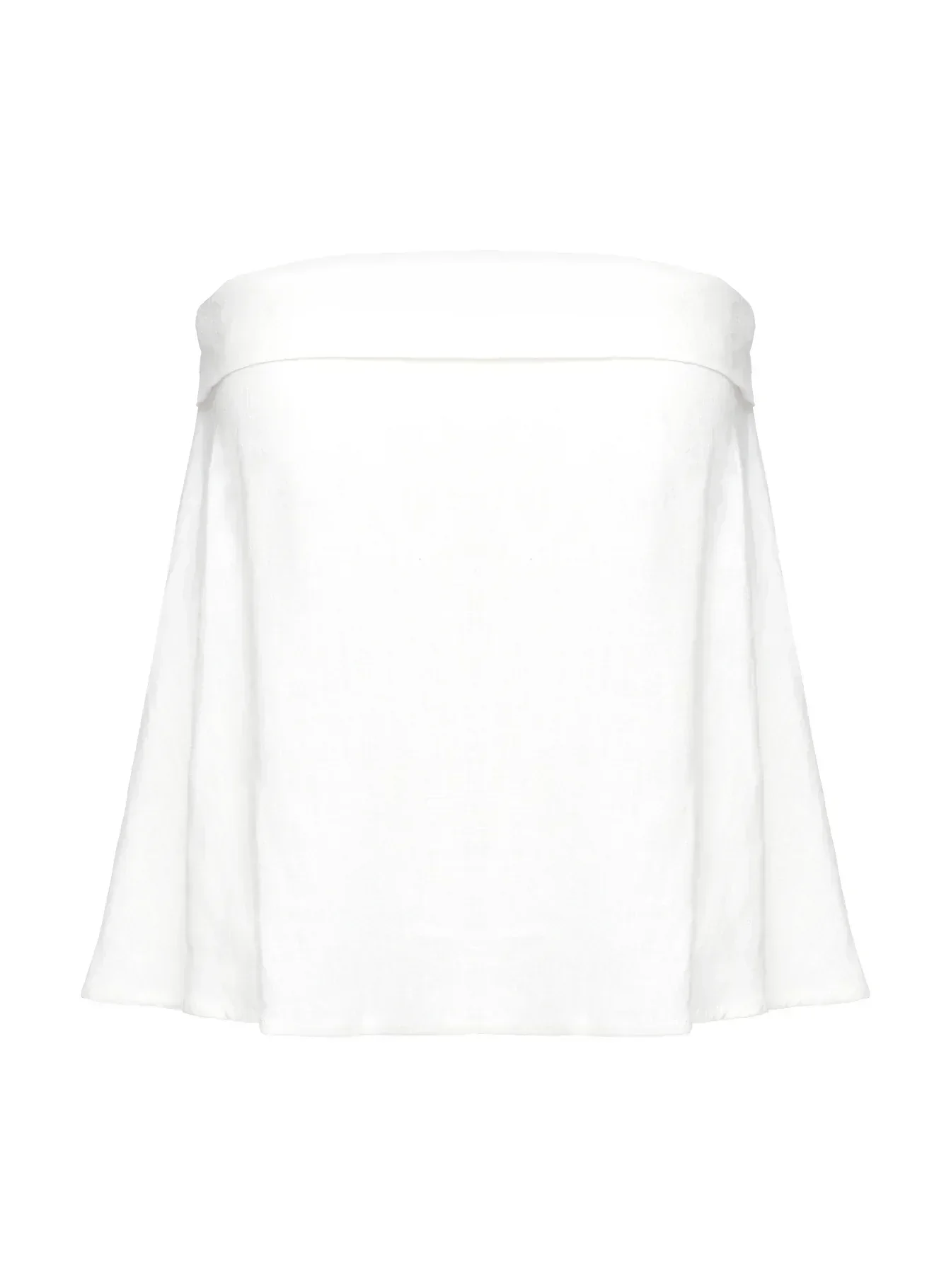 Ethel Strapless Linen Top White