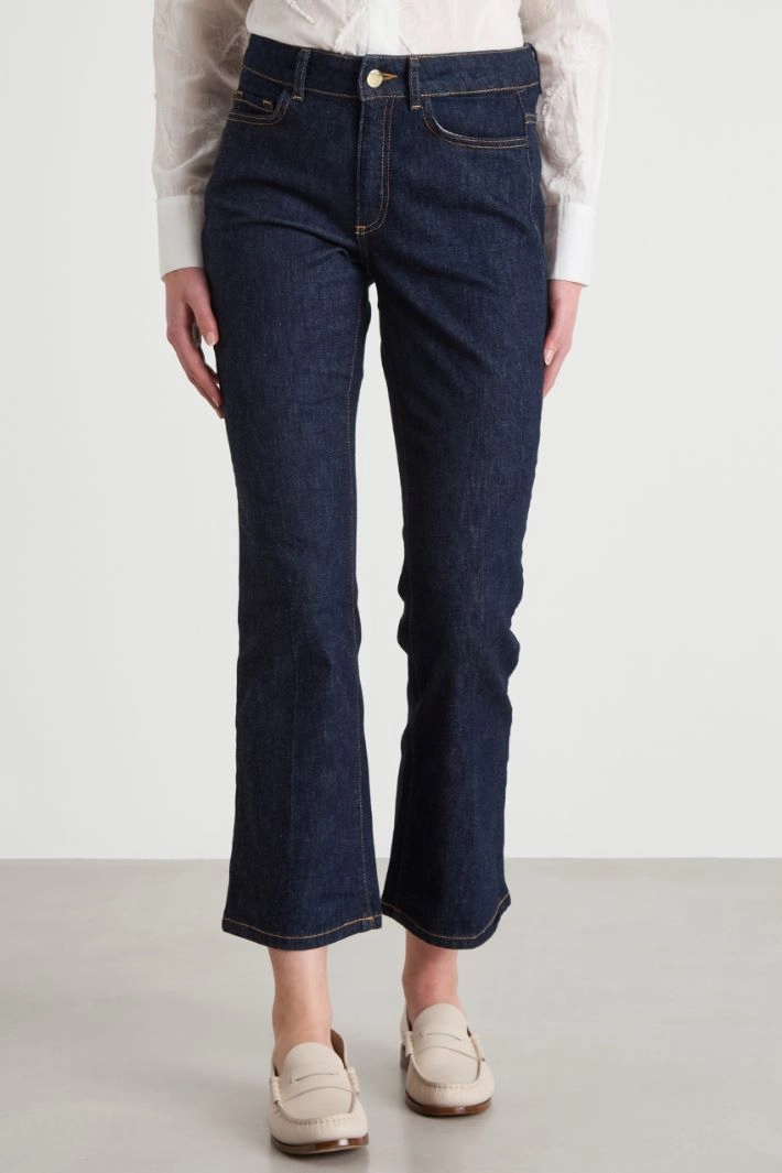 Slim-Fit Flared Jeans - BLUE