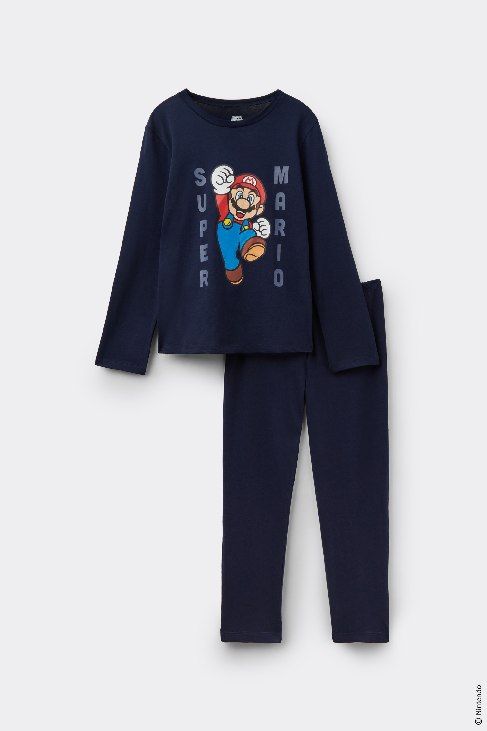 Super Mario Print Long Cotton Pyjamas
