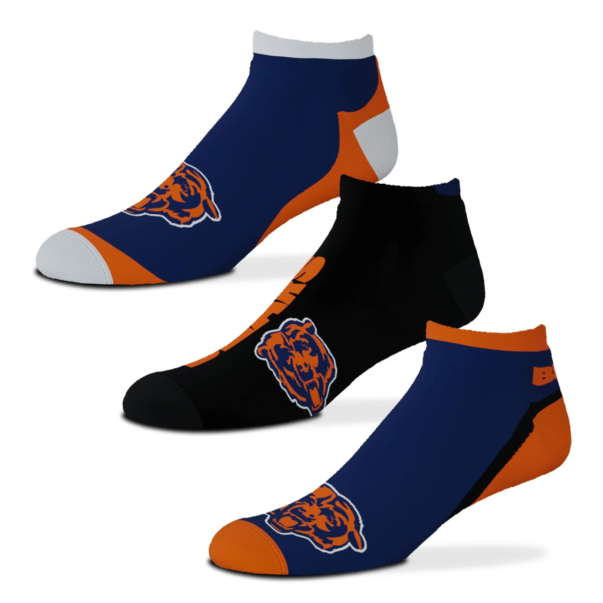 Chicago Bears No Show NFL Socks 3-Pack