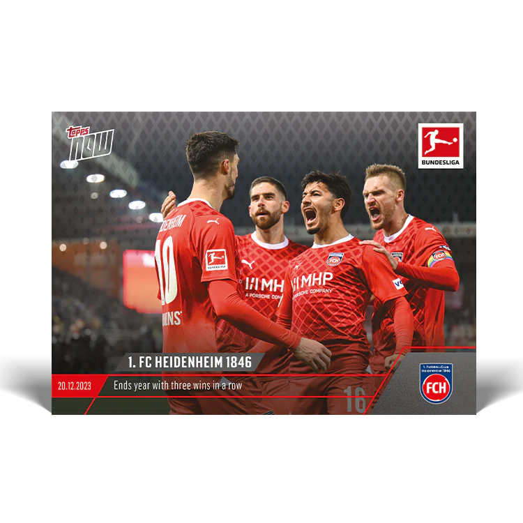 Topps UK - 1. FC Heidenheim 1846 - Ends year with three wins in a row - Bundesliga TOPPS NOW® Card #92